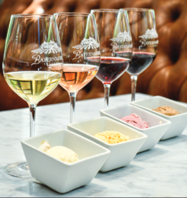 Bayernmoor Cellars partners with Swanky Scoop to create the ice cream and wine favor flight event. These ice cream and wine pairings create a sweet and delicious treat for everyone to enjoy.