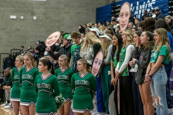 Woodinville was supported by the cheer squad and fans at the Feb. 25 game.