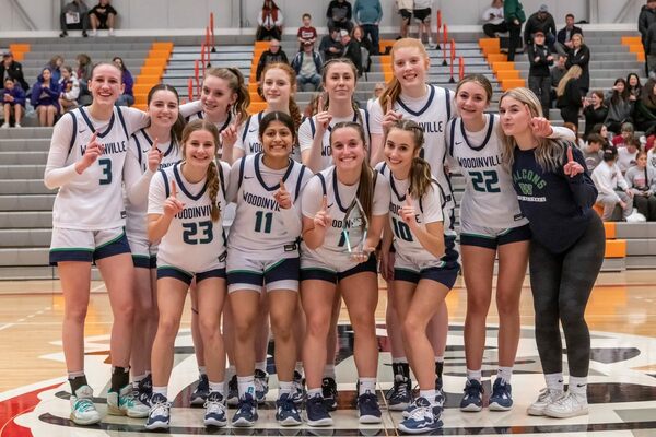 The 2023 District 1/2 4A Girls Champion Woodinville Lady Falcons. Photos by Colleen Colley.